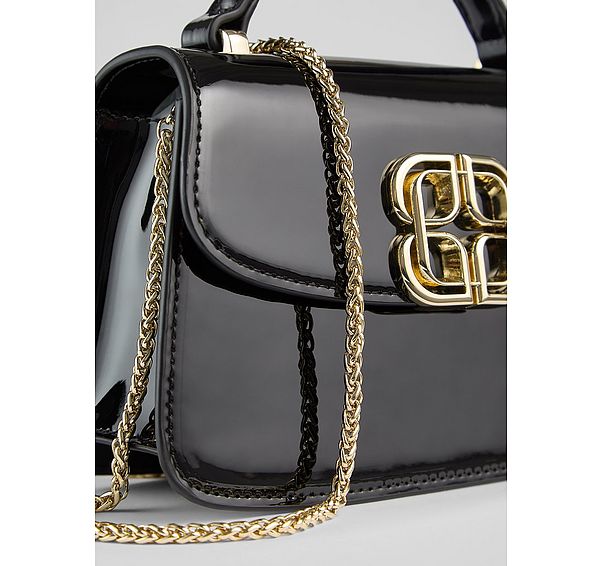 L.k. Bennett Annabelle Black Patent Crossbody Bag