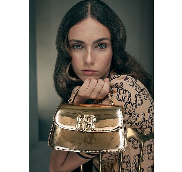 l.k. bennett Annabelle Gold Patent Crossbody Bag