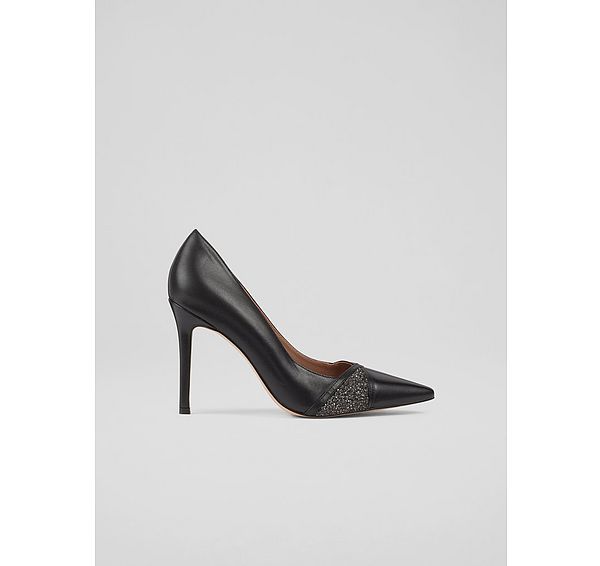 l.k. bennett Astra Black Leather Court Shoes