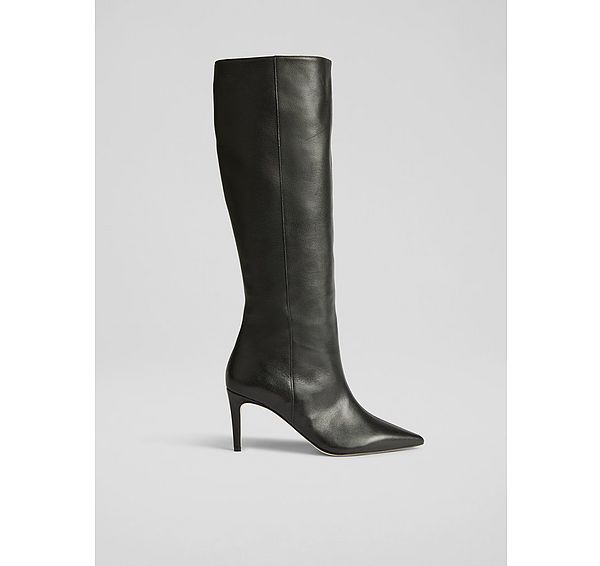 l.k. bennett Astrid Black Leather Knee Boots