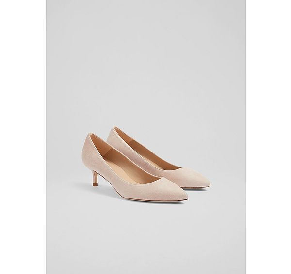 L.k. Bennett Audrey Pale Pink Suede Closed Courts