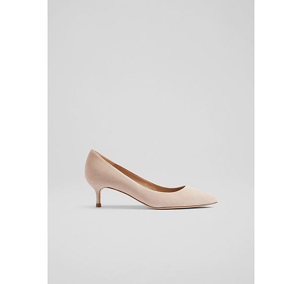 l.k. bennett Audrey Pale Pink Suede Closed Courts