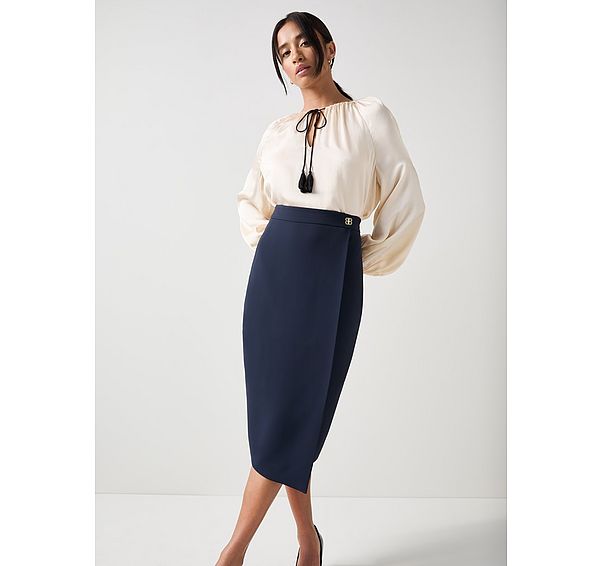 l.k. bennett Audrey Petite Spring Navy Skirt