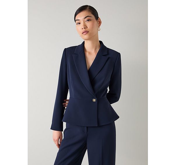 l.k. bennett Audrey Spring Navy Peplum Jacket