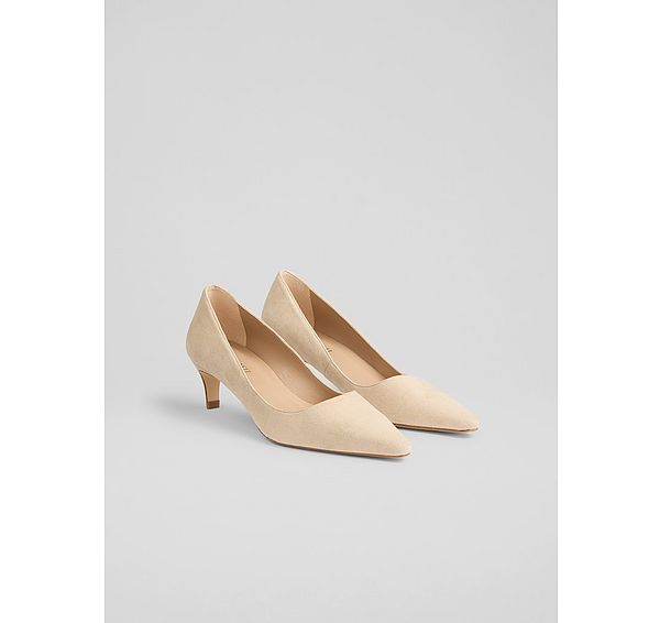 L.k. Bennett Ava Green Suede Kitten Heel Courts