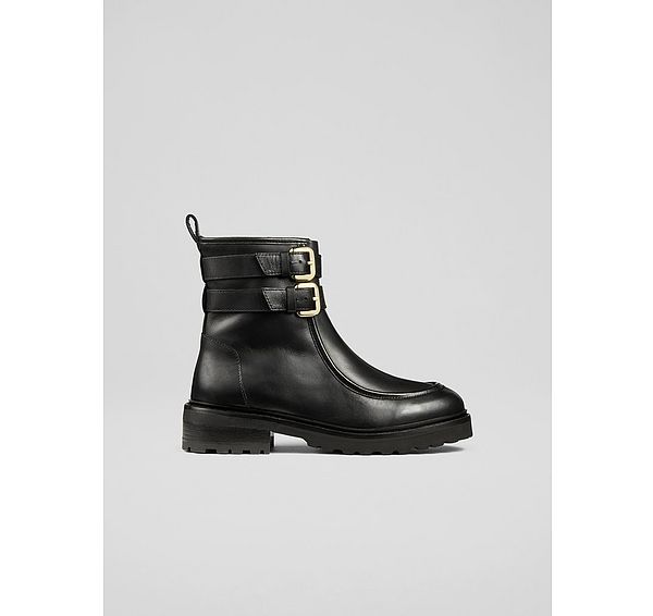 l.k. bennett Bennie Black Leather Ankle Boots