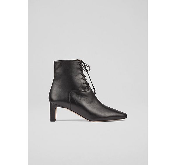 l.k. bennett Betty Leather Black Ankle Boots