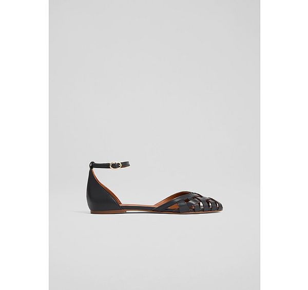 l.k. bennett Bianca Marine Nappa Leather Flats