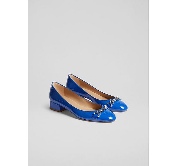 L.k. Bennett Blakely Blue Patent Snaffle Pumps