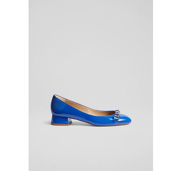 l.k. bennett Blakely Blue Patent Snaffle Pumps