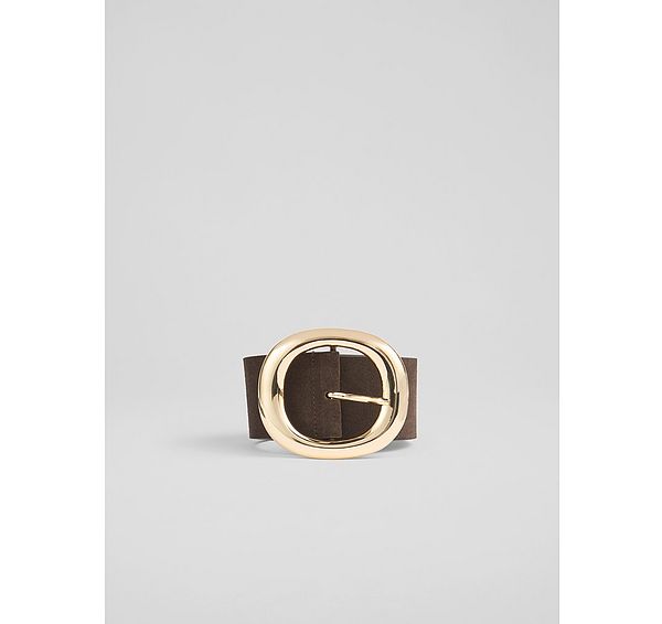 l.k. bennett Bromley Round Buckle Chocolate Belt