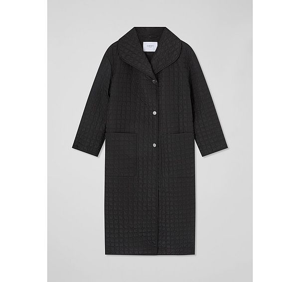 l.k. bennett Callie Black Longline Quilted Coat
