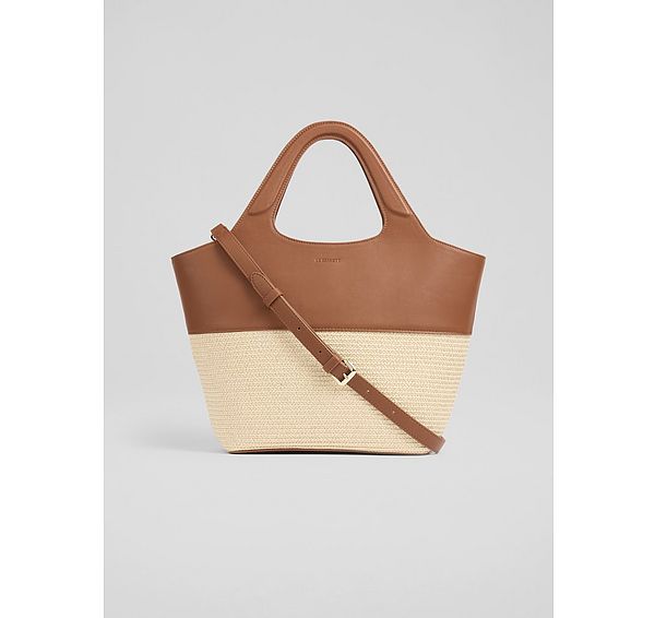l.k. bennett Carly Natural & Tan Crossbody Tote Bag