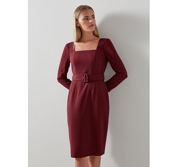 l.k. bennett Carrington Red Square Neck Dress