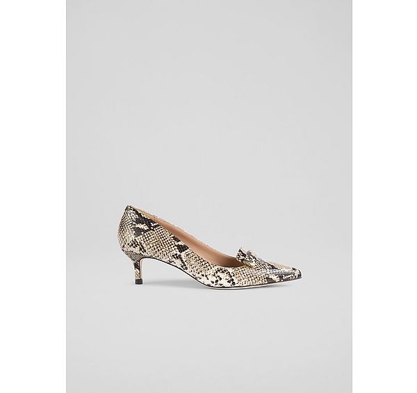 l.k. bennett Caryn Neutral Snake Effect Court Shoes