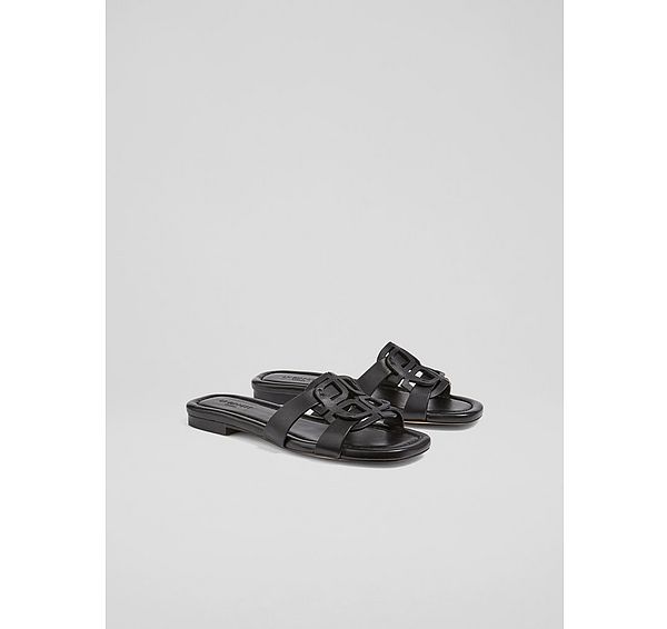 L.k. Bennett Casper Black Leather Flats