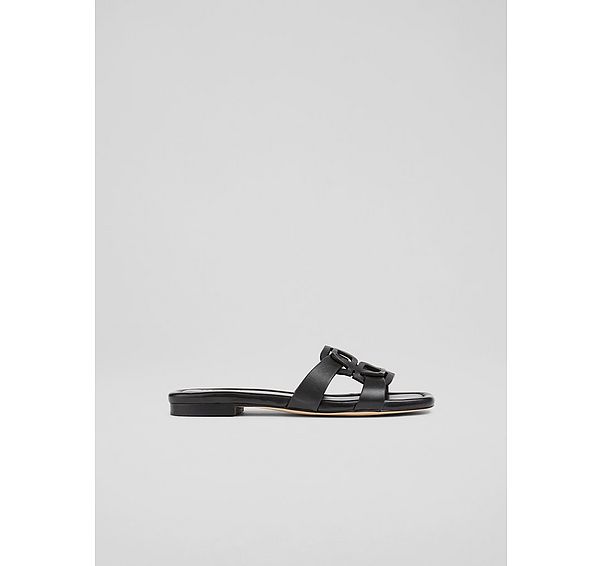 l.k. bennett Casper Black Leather Flats
