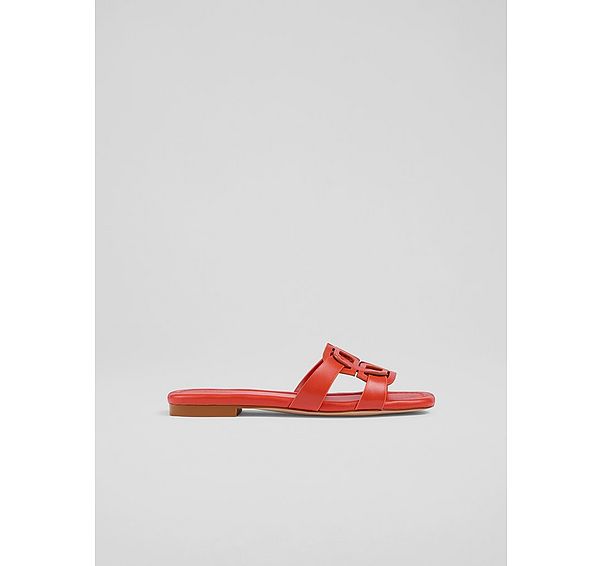 l.k. bennett Casper Orange Leather Flats