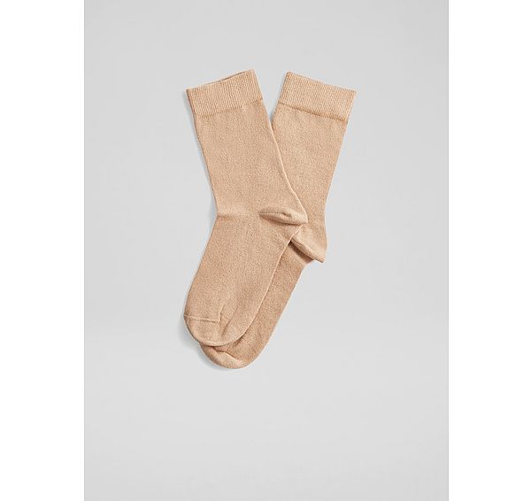 l.k. bennett Cathy Natural and Gold Sparkly Socks