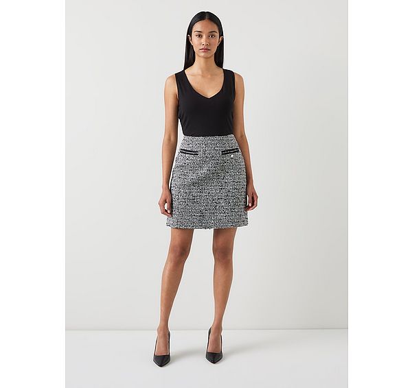 L.k. Bennett Charlie Pink Recycled Tweed Skirt