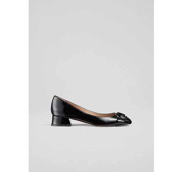 l.k. bennett Cici Black Casual Resin Buckle Court