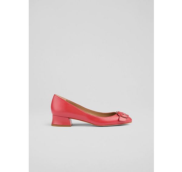 l.k. bennett Cici Coral Nappa Leather Buckle Courts