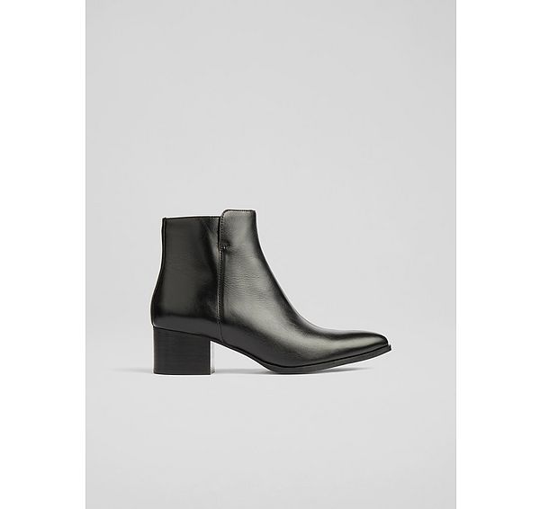 l.k. bennett Cicilia Black Leather Ankle Boots