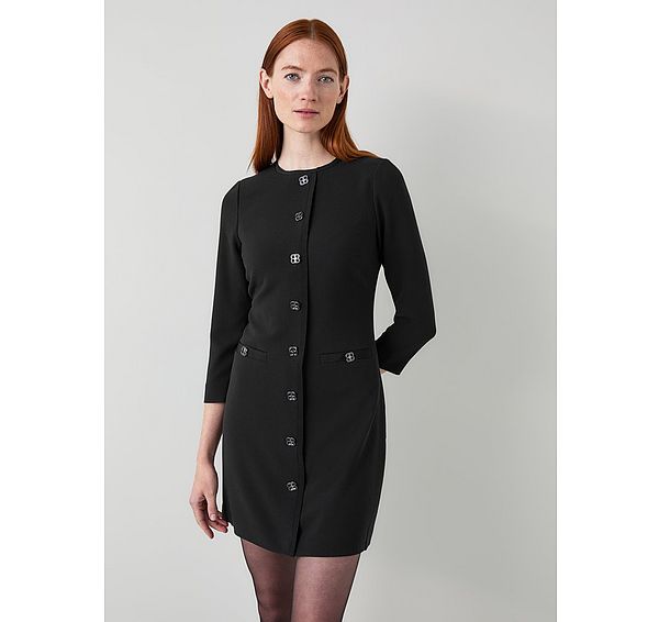 l.k. bennett Claire Black Button Detail Dress