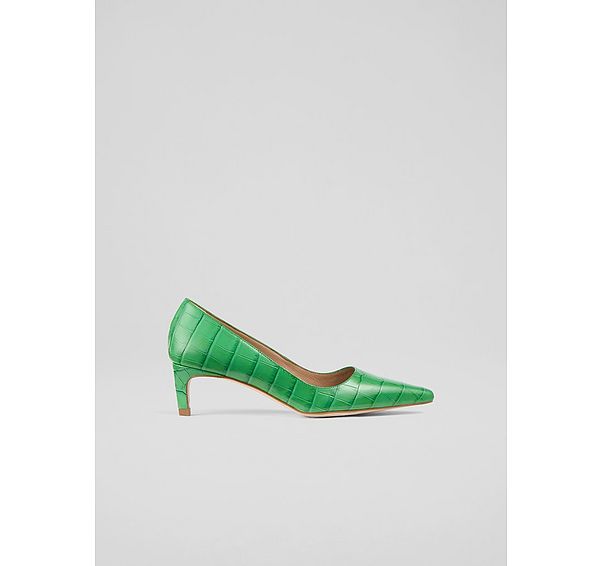 l.k. bennett Classic Ava Green Kitten Heel Courts