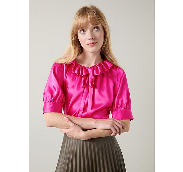 l.k. bennett Coco Magenta Satin Blouse