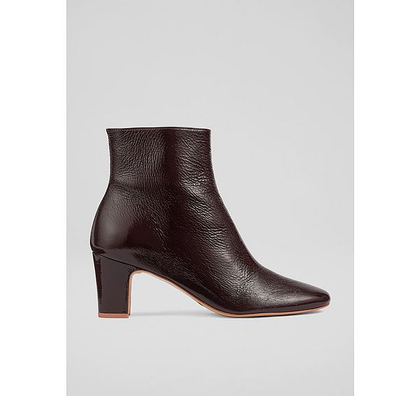 l.k. bennett Conway Burgundy Patent Ankle Boots