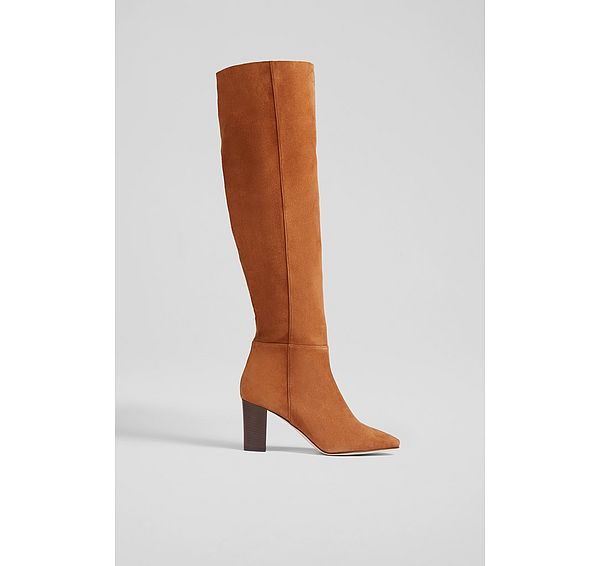 l.k. bennett Courtney Tan Suede Over-The-Knee-Boots