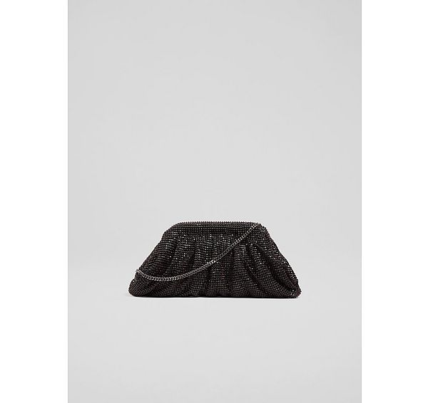 l.k. bennett Crystal Burgundy Clasp Frame Clutch