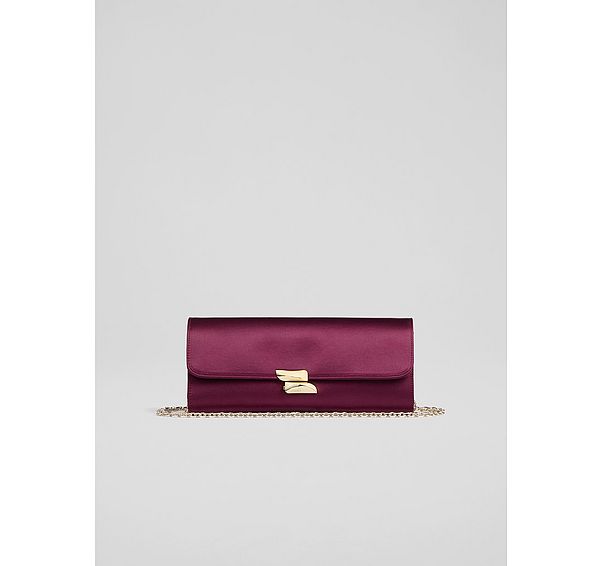 l.k. bennett Daisy Burgundy Long Clasp Clutch
