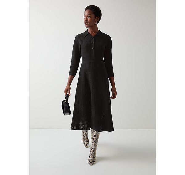 l.k. bennett Dee Cotton Black Dress