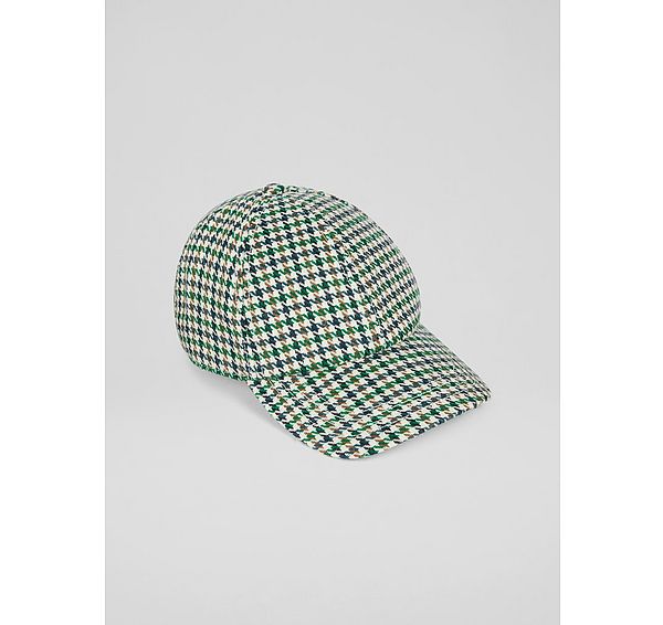 l.k. bennett Delaney Green & Cream Classic Cap
