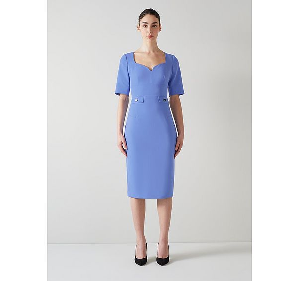 l.k. bennett Diana Blue Crepe Shift Dress