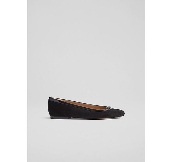 l.k. bennett Dollie Black Suede Ballet Flats