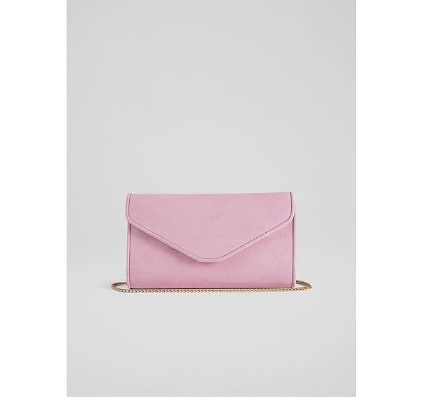 l.k. bennett Dominica Lilac Suede Clutch Bag