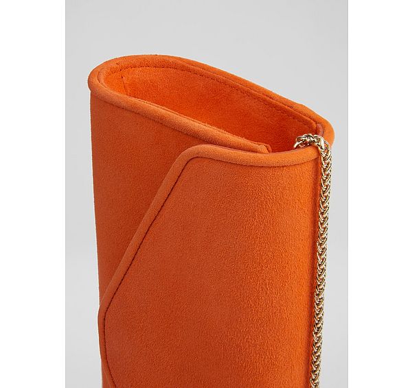 L.k. Bennett Dominica Orange Suede Clutch Bag