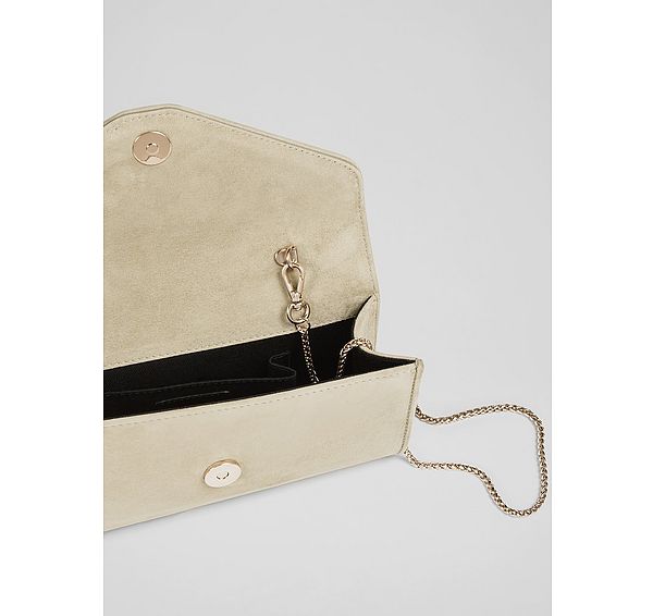 L.k. Bennett Dominica Plum Suede Clutch Bag