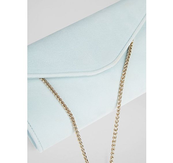 L.k. Bennett Dominica Sea Green Suede Clutch Bag