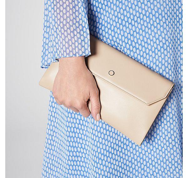 l.k. bennett Dora Beige Leather Clutch Bag