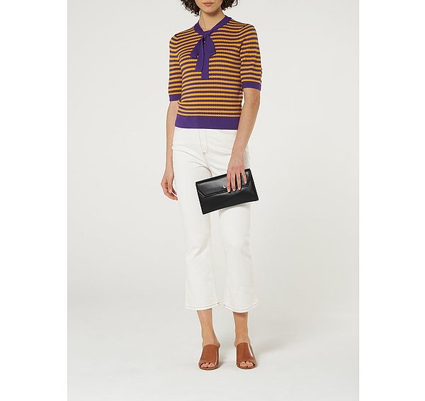 l.k. bennett Dora Black Leather Envelope Clutch