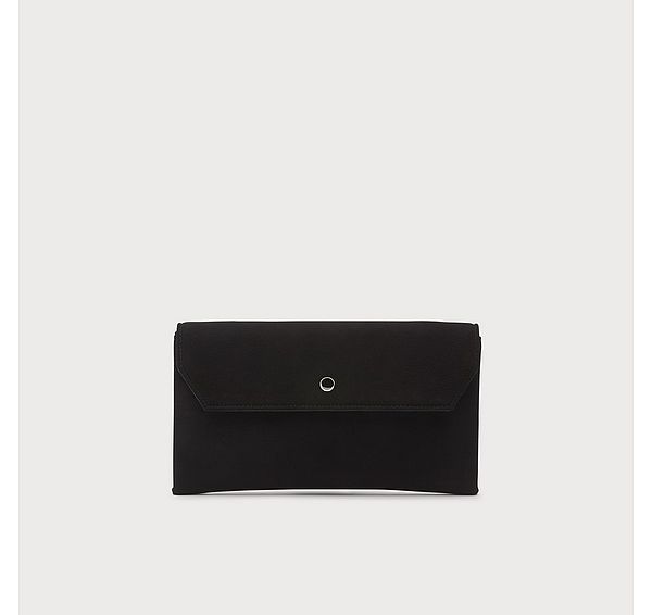 l.k. bennett Dora Black Suede Envelope Clutch