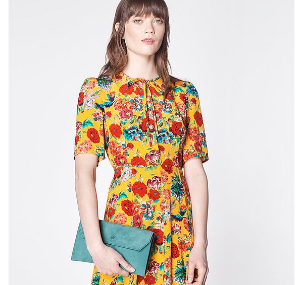 L.k. Bennett Dora Light Blue Suede Clutch