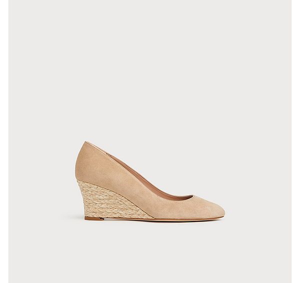 l.k. bennett Eevi Beige Suede Espadrille Wedges