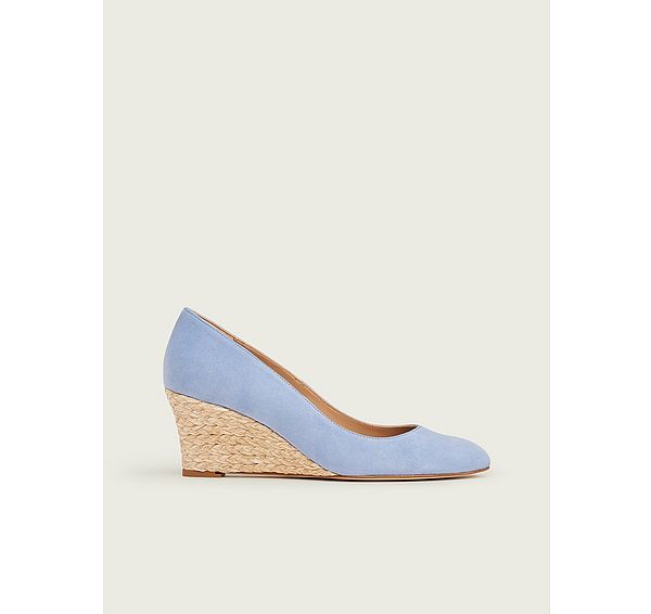 l.k. bennett Eevi Pale Blue Suede Espadrille Wedges