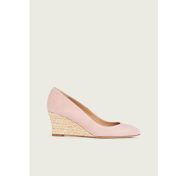 l.k. bennett Eevi Pink Suede Espadrille Wedges