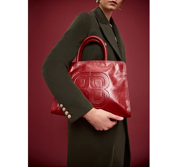 l.k. bennett Ella Emboss Red Tote